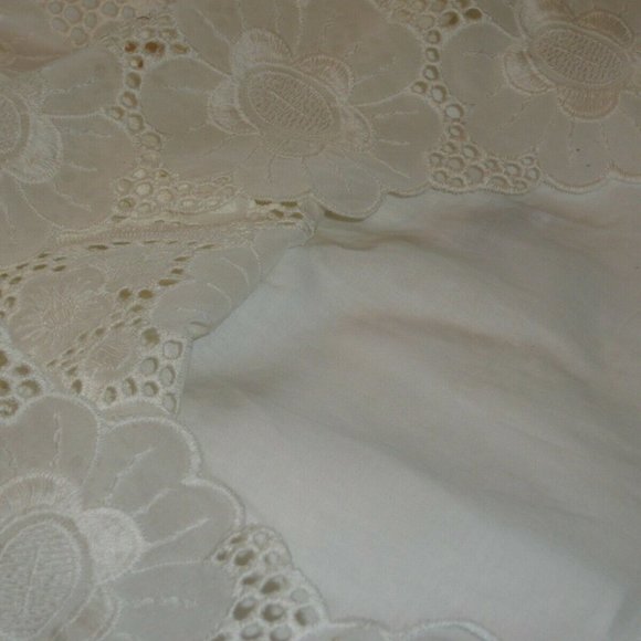 Milly Minis Little Girl Navy Silk Trim Off White Cotton Lace Dress Size 5 - Picture 4 of 12